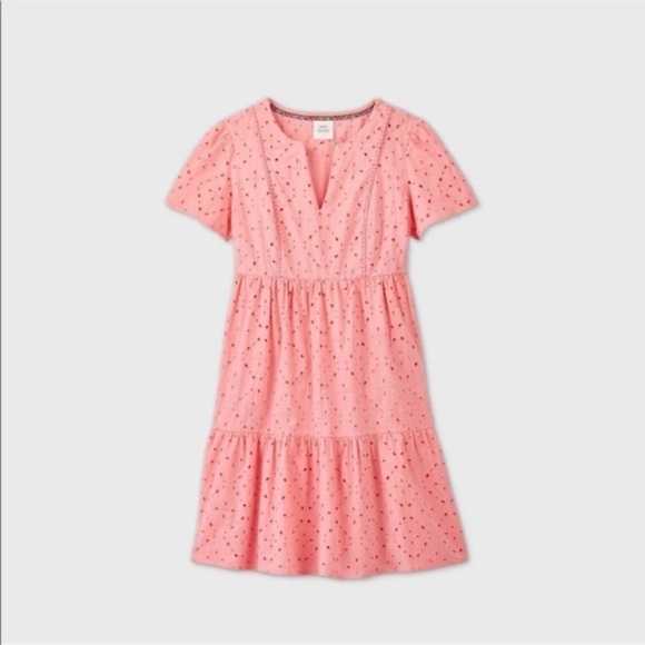 KNOX Rose Women's Pink peach Eyelet Baby Doll Dress‎ Size S NWT Summer melon - Picture 1 of 13